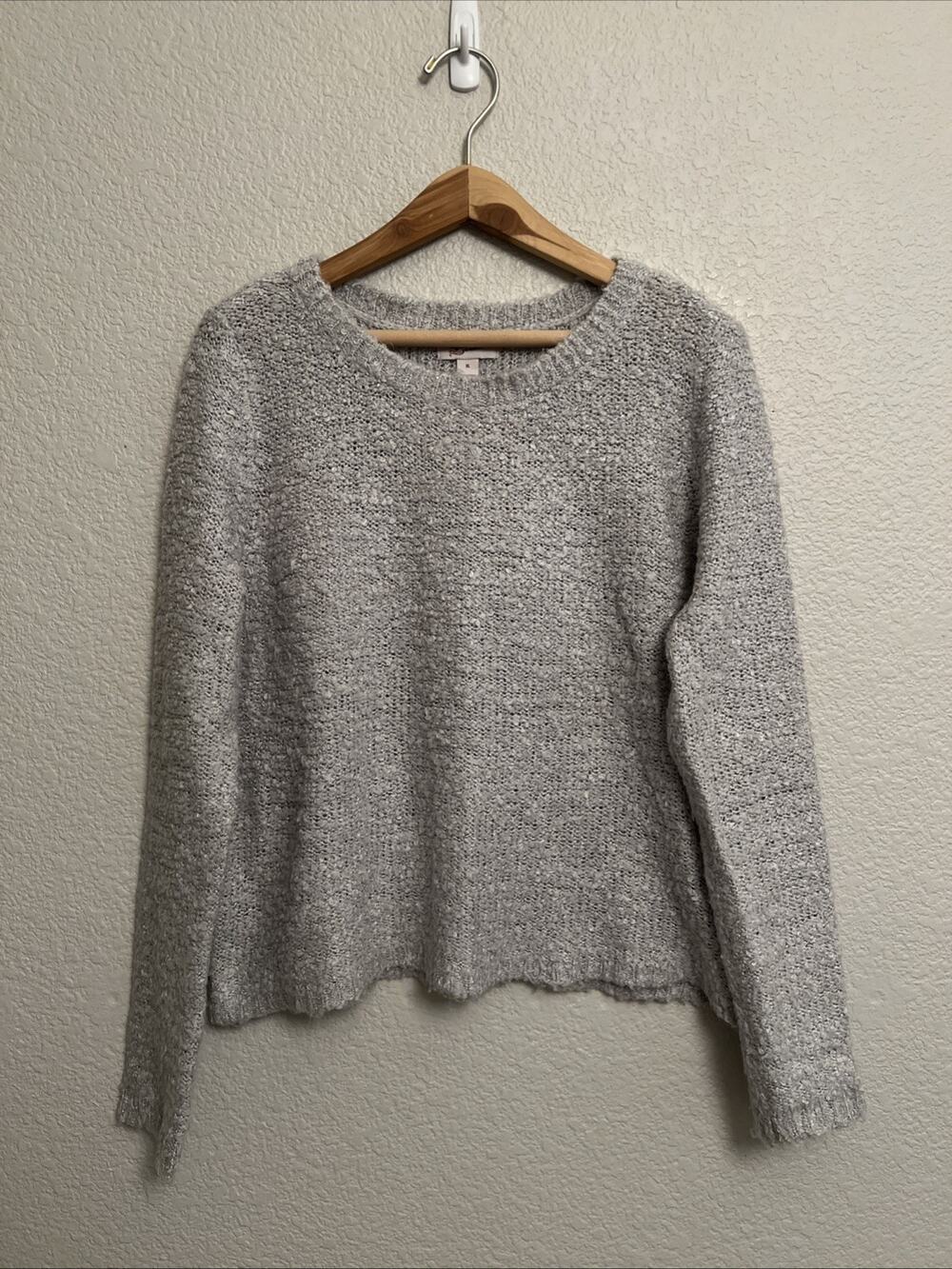 Arizona Sweater Top Boho Minimalist Quiet Luxury Coastal Cottage Gray Boxy Crop